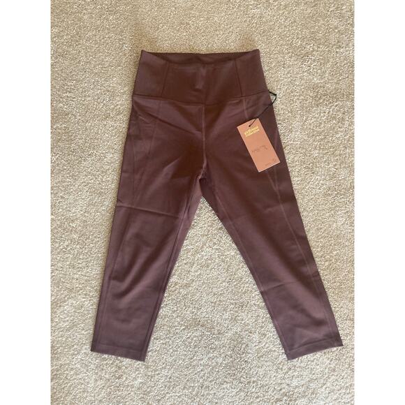 NWT Girlfriend Collective High Waist Capri Leggings Chocolate Brown Earth S - Picture 4 of 8